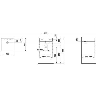 Laufen Kartell umywalka 46x46 cm ścienna biała H8153310001121
