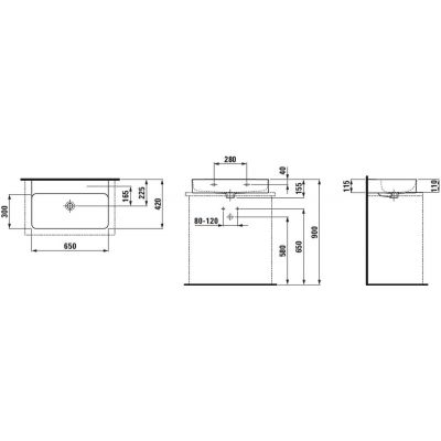Laufen Val umywalka 65x42 cm prostokątna biała H8162840001091