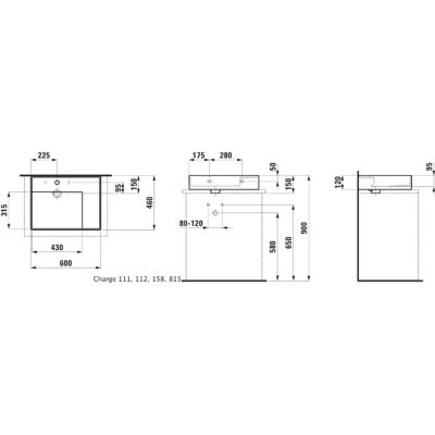 Laufen Kartell umywalka 60x46 cm ścienna prostokątna biała H8183344001111