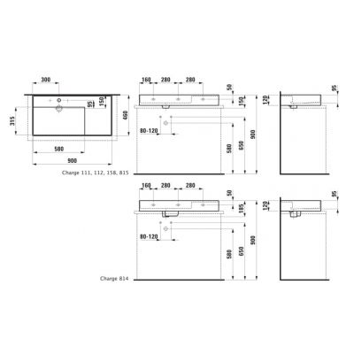 Laufen Kartell umywalka 90x46 cm prostokątna ścienna-meblowa biała H8183380001121