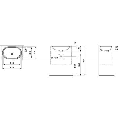 Laufen Savoy umywalka 51x31 cm owalna podblatowa biała H8189460001091