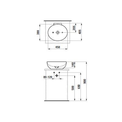 Laufen Ilbagnoalessi umywalka 45x40 cm owalna nablatowa biały mat H8189767571091