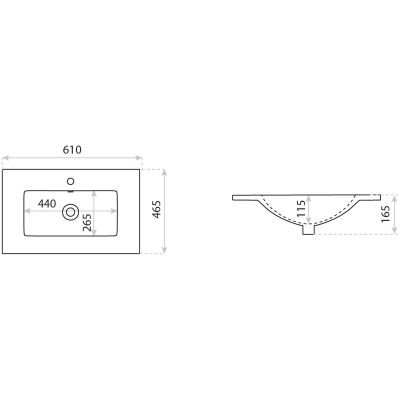 LaVita Mimir umywalka 61x46,5 cm prostokątna meblowa biała