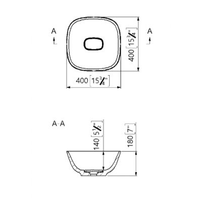 Lavaberg Hav umywalka 40x40 cm kwadratowa nablatowa biały mat 663129041033