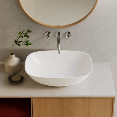 Lavaberg Hav umywalka 60x43 cm prostokątna nablatowa biały mat 663129061033