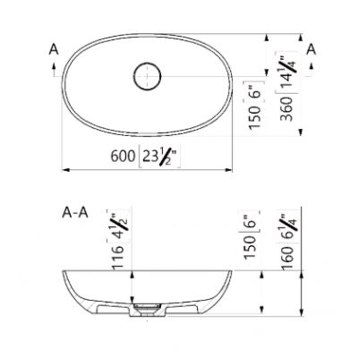 Lavaberg Skinn umywalka 60x36 cm owalna nablatowa biały mat 663130061033