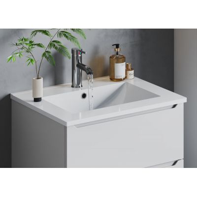 Megstyl Sona umywalka 61x46,5 cm prostokątna wpuszczana biała 3191