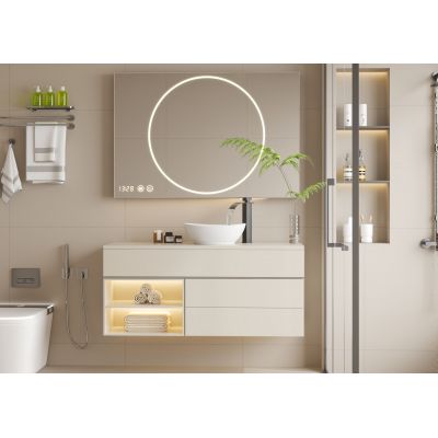 Megstyl Zora umywalka 41x34 cm owalna nablatowa biała 3192