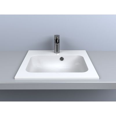 Miraggio Della umywalka 50x45 cm wpuszczana prostokątna biały połysk 0000174