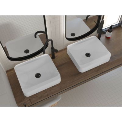 Miraggio Geneva umywalka 45,5x39,5 cm nablatowa prostokątna biały połysk 0000201