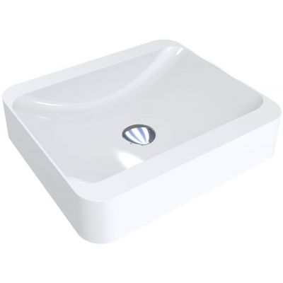 Miraggio Geneva umywalka 45,5x39,5 cm nablatowa prostokątna biały połysk 0000201