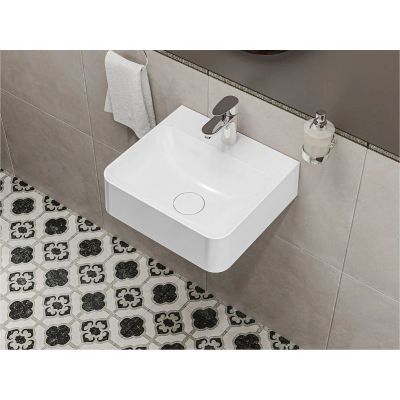 Miraggio Speed umywalka 43x39 cm prostokątna nablatowa biały połysk 0000238