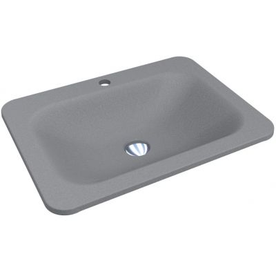 Miraggio California Mirastone umywalka 61,4x45,6 cm prostokątna wpuszczana szary mat 0000387