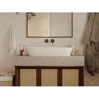 Miraggio Tripoli umywalka 80x40 cm nablatowa owalna biały połysk 0000586