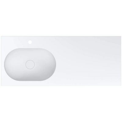 Miraggio New York 1200 L Matt umywalka 120x50 cm prostokątna nablatowa biały mat 0000768