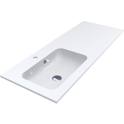 Miraggio Della umywalka 120x45 cm wpuszczana prostokątna lewa biały połysk 0000911
