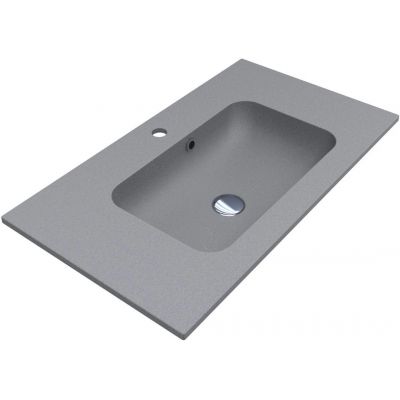 Miraggio Della Mirastone umywalka 80,1x45,1 cm prostokątna wpuszczana szary mat 0000943