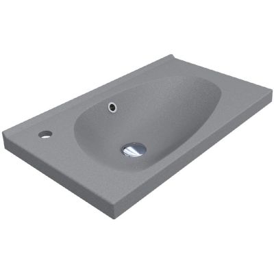 Miraggio Titania Mirastone umywalka 69,5x39,6 cm prostokątna wpuszczana szary mat 0000980