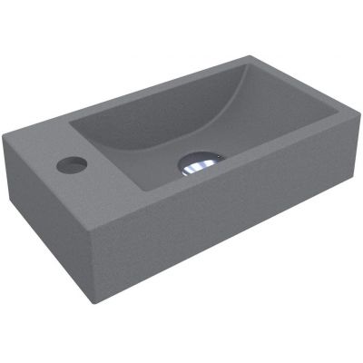Miraggio Faro Mirastone umywalka 40,8x22,7 cm prostokątna nablatowa szary mat 0000984