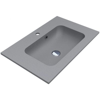 Miraggio Della Mirastone umywalka 70x45 cm prostokątna wpuszczana szary mat 0000986