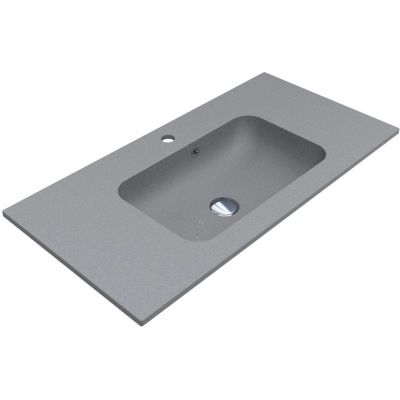 Miraggio Della Mirastone umywalka 90,1x45,1 cm prostokątna wpuszczana szary mat 0000987
