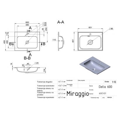 Miraggio Della Mirastone umywalka 60,1x45,1 cm prostokątna wpuszczana szary mat 0000988