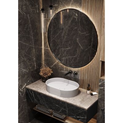 Miraggio Kira umywalka 60x40 cm owalna nablatowa biała 0001005