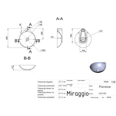 Miraggio Florence Mirasoft umywalka 46,6x40 cm narożna nablatowa biały mat 0001018