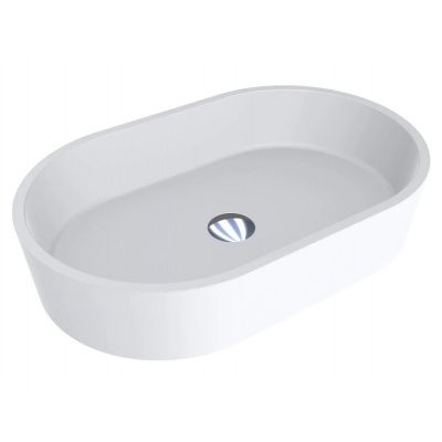 Miraggio Sorrento Mirasoft umywalka 55x35,1 cm owalna nablatowa biały mat 0001024