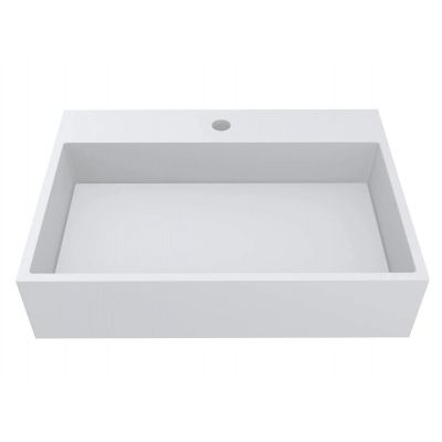 Miraggio Mares 600 Mirasoft umywalka 59x42,6 cm prostokątna nablatowa biały mat 0001100