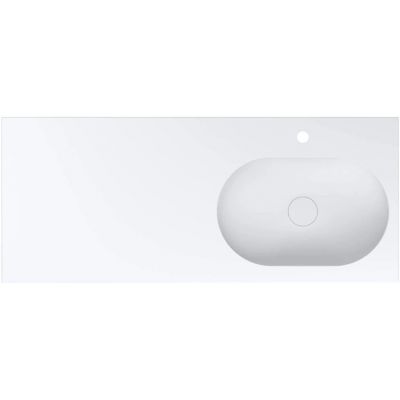 Miraggio New York 1200 R Mirasoft umywalka 120x50 cm prostokątna nablatowa biały mat 0001109