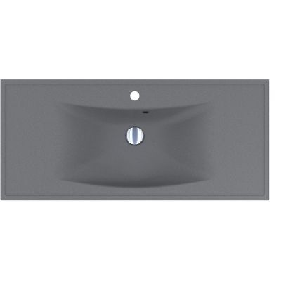 Miraggio Rostriks Uno Mirastone umywalka 100x45 cm prostokątna wpuszczana szary mat  0001507