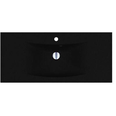 Miraggio Rostriks Uno Mirastone umywalka 100x45 cm prostokątna wpuszczana czarny mat 0001508