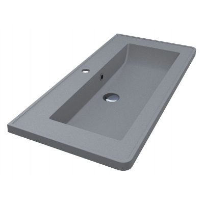 Miraggio Tres Mirastone umywalka 90x43 cm prostokątna ścienna szary mat 0001509