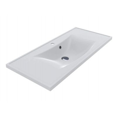 Miraggio Rostriks Uno Matt umywalka 100x45 cm prostokątna wpuszczana biały mat 0001543