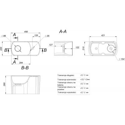 Miraggio Helix umywalka 45x22 cm ścienna lewa biały połysk 0001606