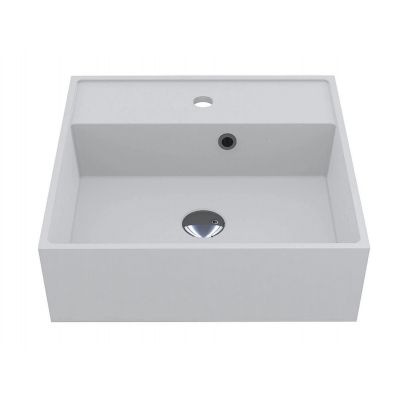 Miraggio Crass Matt umywalka 46x46 cm kwadratowa ścienna-nablatowa biały mat 0001869