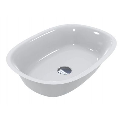 Miraggio Jay umywalka 54x39 cm owalna nablatowa biała 0001875