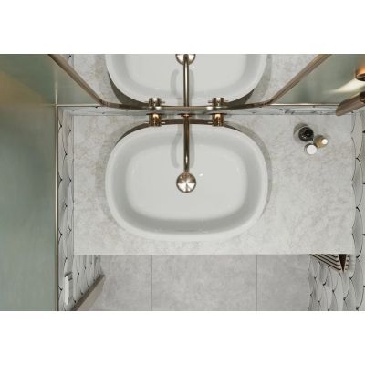 Miraggio Jay umywalka 54x39 cm owalna nablatowa biała 0001875