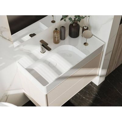 Miraggio Optimus umywalka 95x48 cm nablatowa prostokątna biały połysk 0001880