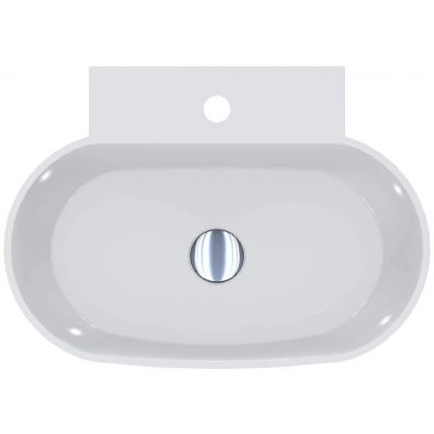 Miraggio Ruff umywalka 53x39 cm owalna ścienna-nablatowa biały połysk 0001882