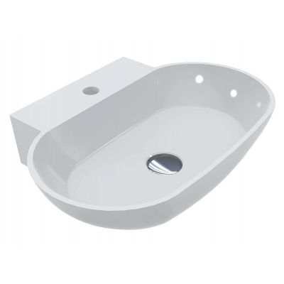 Miraggio Ruff umywalka 53x39 cm owalna ścienna-nablatowa biały połysk 0001882