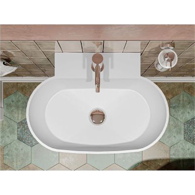 Miraggio Ruff umywalka 53x39 cm owalna ścienna-nablatowa biały połysk 0001882