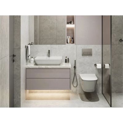 Miraggio Lewi umywalka 61x40 cm prostokątna ścienna-nablatowa biała 0002117