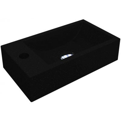 Miraggio Faro R Mirastone umywalka 40,8x22,7 cm prostokątna ścienna-nablatowa czarny mat 0002246