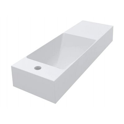 Miraggio Shanghai L Mirasoft umywalka 80,8x25,8 cm prostokątna nablatowa biały mat 0002419