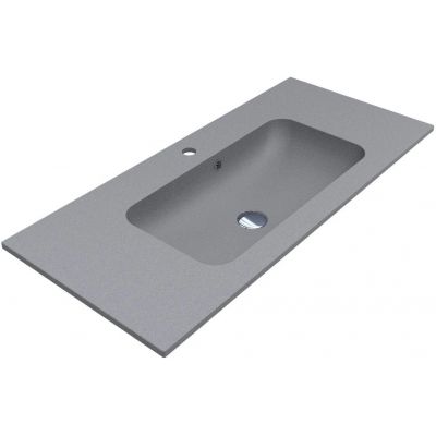 Miraggio Della Mirastone umywalka 100,1x45,1 cm prostokątna wpuszczana szary mat 0002480