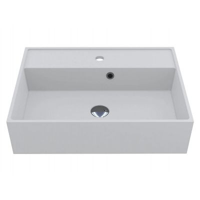 Miraggio Crass Mirasoft umywalka 60x46 cm prostokątna ścienna-nablatowa biały mat 0002543