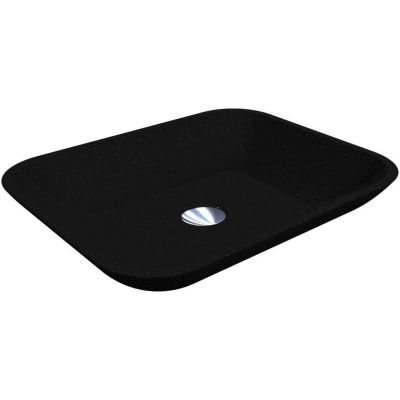 Miraggio Marteen Mirastone umywalka 49,9x40,1 cm prostokątna nablatowa czarny mat 0002610