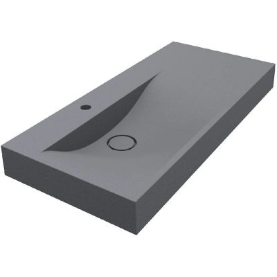 Miraggio Viola Mirastone umywalka 100x46 cm prostokątna ścienna szary mat  0002667